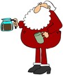 Santa making coffee