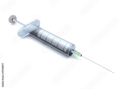 Illustration: medical syringe 3d object medical syringe 3d object