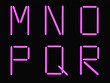 M,N,O,P,Q,R alphabet pink neon