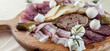 Traditional Italian cold cut on wood cutting board