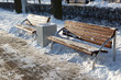 Park bench in winter