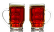 two tankards of kvass, isolated on white