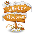 Vector: Winter wooden arrow icon Winter wooden arrow icon