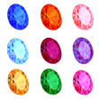 illustration set of transparent gems on white