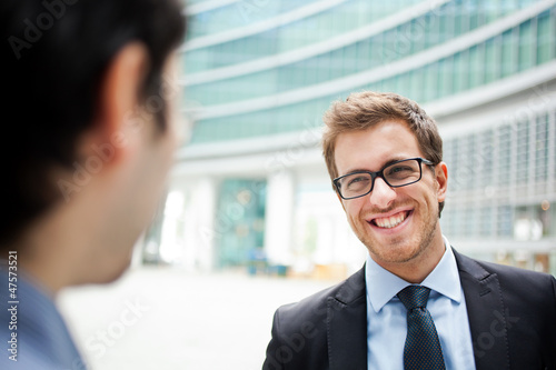Photo: Businessmen outdoor meeting Businessmen outdoor meeting