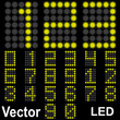 Vector conceptual collection font bright led isolated