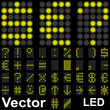Vector conceptual collection font bright led isolated