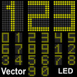 Vector conceptual collection font bright led isolated
