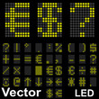 Vector conceptual collection font bright led isolated