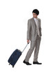 A businessman leaving on a business trip
