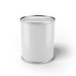Illustration: Tin can with blank white label Tin can with blank white label