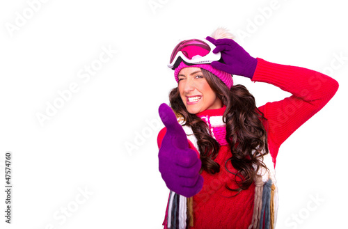 Photo: frau im winter isoliert frau im winter isoliert
