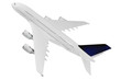 Modern airplane  on white.