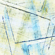 Abstract watercolor painting with collage paper texture