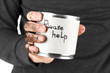 homeless man asks for help, on black background close-up
