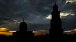 Moldova Nativity Cathedral of Chisinau with tower sunset