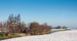 Meandering stream in a winter landscape