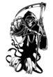 Black death with scythe
