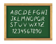 Vetor: School board with chalk alphabet letters School board with chalk alphabet letters