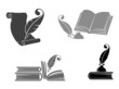 Vetor: Books and quills Books and quills
