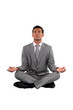 Businessman sat in lotus position