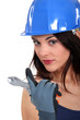Woman with hand pliers