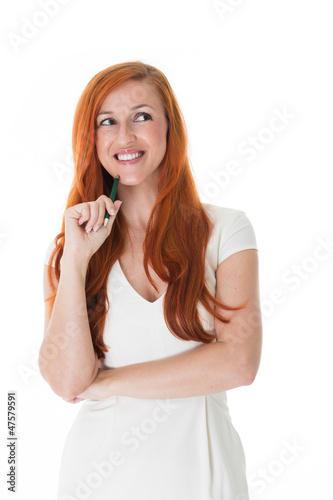 Photo: A beautiful female model smiling A beautiful female model smiling