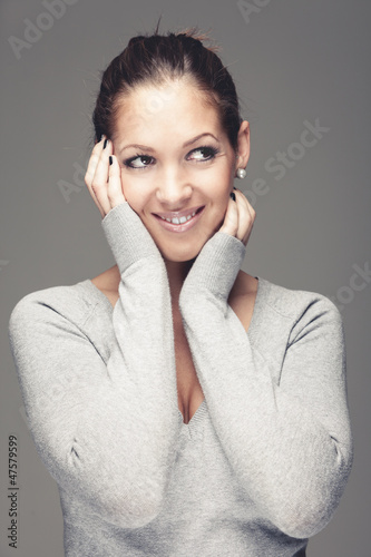 Photo: Closeup portrait of a beautiful female model Closeup portrait of a beautiful female model