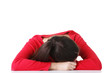 Young woman sleeping on desk