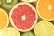 Photo: Sliced citruses background Sliced citruses background