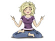 Vector: Blond girl meditation Blond girl meditation