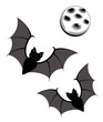 Vector: Flying bats with moon Flying bats with moon