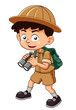 Vector: illustration of Boy scout with binoculars illustration of Boy scout with binoculars