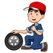 Vector: illustration of Cartoon serviceman illustration of Cartoon serviceman