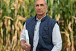 Farmer with computer