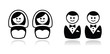 Gay / lesbian wedding  icons set