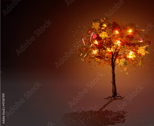 Vector: vector, black background with a luminous, hand-painted wood vector, black background with a luminous, hand-painted wood