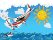 Little happy, cartoon plane