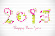vector illustration of musical Happy New Year with music notes