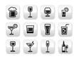 Drink alcohol beverage vector buttons set