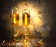 Glasses of champagne at new year party