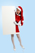 santa girl with a blank banner