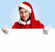 santa girl with a blank banner