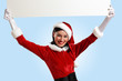 santa girl with a blank banner
