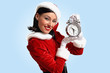 christmas girl in santa hat