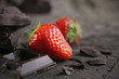 Fresh strawberries and chocolate