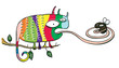 Chameleon and Fly Cartoon