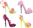 Collection of fashion high heels shoes