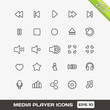 Media Player Vector Icons Set