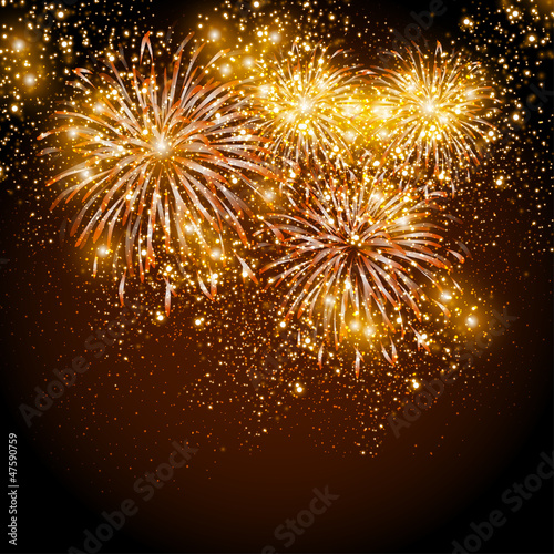 Vector: Happy New Year fireworks background Happy New Year fireworks background